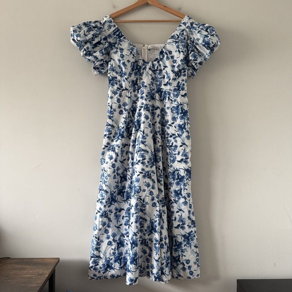 Abercrombie & Fitch Dresses & Skirts - Abercrombie & Fitch Floral Midi Dress Size Large Puff Sleeve Cottage Prairie